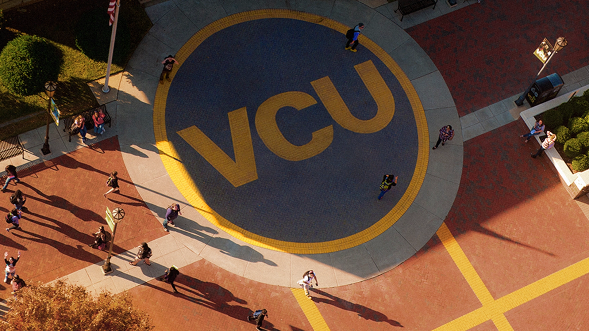 An aerial view of VCU's campus.